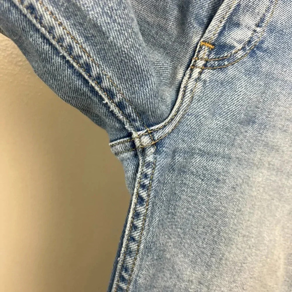 Redone High Rise Crop Straight Jeans Size 28 Light Wash Blue Denim Ankle - Picture 5 of 14